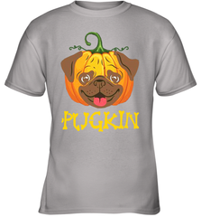 Funny Pugkin Pug Pumpkin Halloween Youth T-Shirt - NFLFanGift