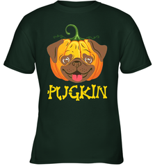 Funny Pugkin Pug Pumpkin Halloween Youth T-Shirt - NFLFanGift