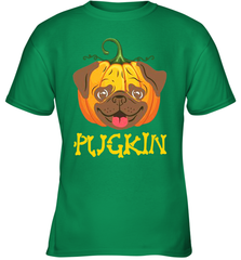 Funny Pugkin Pug Pumpkin Halloween Youth T-Shirt - NFLFanGift