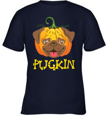 Funny Pugkin Pug Pumpkin Halloween Youth T-Shirt - NFLFanGift