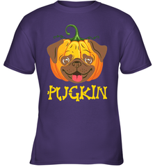 Funny Pugkin Pug Pumpkin Halloween Youth T-Shirt - NFLFanGift