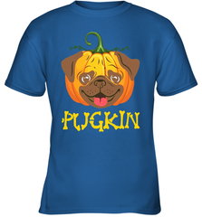 Funny Pugkin Pug Pumpkin Halloween Youth T-Shirt - NFLFanGift
