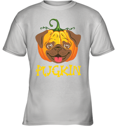 Funny Pugkin Pug Pumpkin Halloween Youth T-Shirt - NFLFanGift