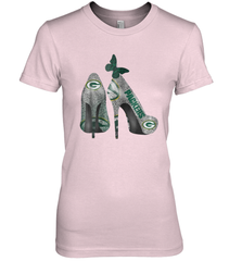 NFL Green Bay Packers Rhinestone High Heels Women's The Boyfriend Tee - NFLFanGift