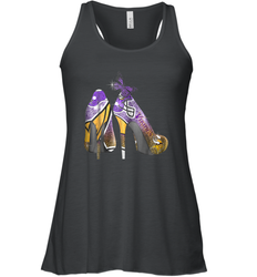 NFL Minnesota Vikings High Heel Butterfly Rhinestone Tide Racerback Tank - NFLFanGift