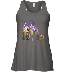 NFL Minnesota Vikings High Heel Butterfly Rhinestone Tide Racerback Tank - NFLFanGift