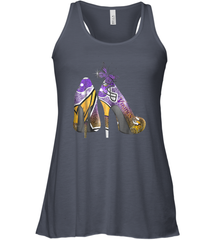 NFL Minnesota Vikings High Heel Butterfly Rhinestone Tide Racerback Tank - NFLFanGift