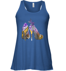 NFL Minnesota Vikings High Heel Butterfly Rhinestone Tide Racerback Tank - NFLFanGift