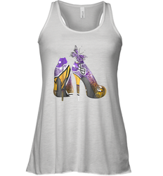 NFL Minnesota Vikings High Heel Butterfly Rhinestone Tide Racerback Tank - NFLFanGift