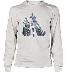 NFL Los Angeles Rams High Heel Butterfly Rhinestone Tide Long Sleeve T-Shirt - NFLFanGift