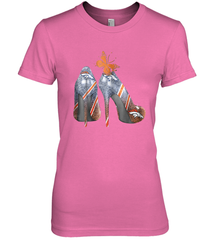 NFL Denver Broncos High Heel Butterfly Rhinestone Tide Women's The Boyfriend Tee - NFLFanGift