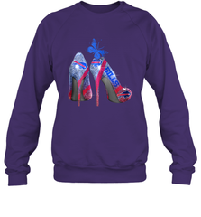 NFL Buffalo Bill Rhinestone High Heels Butterfly Rhinestone Tide Crewneck Sweatshirt - NFLFanGift