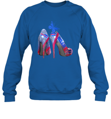 NFL Buffalo Bill Rhinestone High Heels Butterfly Rhinestone Tide Crewneck Sweatshirt - NFLFanGift