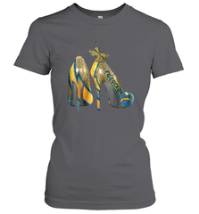 NFL Los Angeles Chargers High Heel Butterfly Rhinestone Women's T-Shirt - NFLFanGift