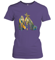 NFL Los Angeles Chargers High Heel Butterfly Rhinestone Women's T-Shirt - NFLFanGift