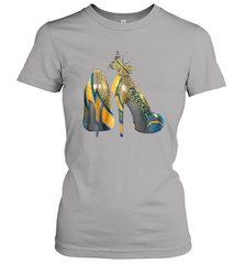 NFL Los Angeles Chargers High Heel Butterfly Rhinestone Women's T-Shirt - NFLFanGift