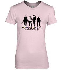 Horror Friends Jason Voorhees Freddy Krueger Texas Chain Saw Michael Myers Shirt Women's The Boyfriend Tee - NFLFanGift