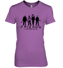 Horror Friends Jason Voorhees Freddy Krueger Texas Chain Saw Michael Myers Shirt Women's The Boyfriend Tee - NFLFanGift