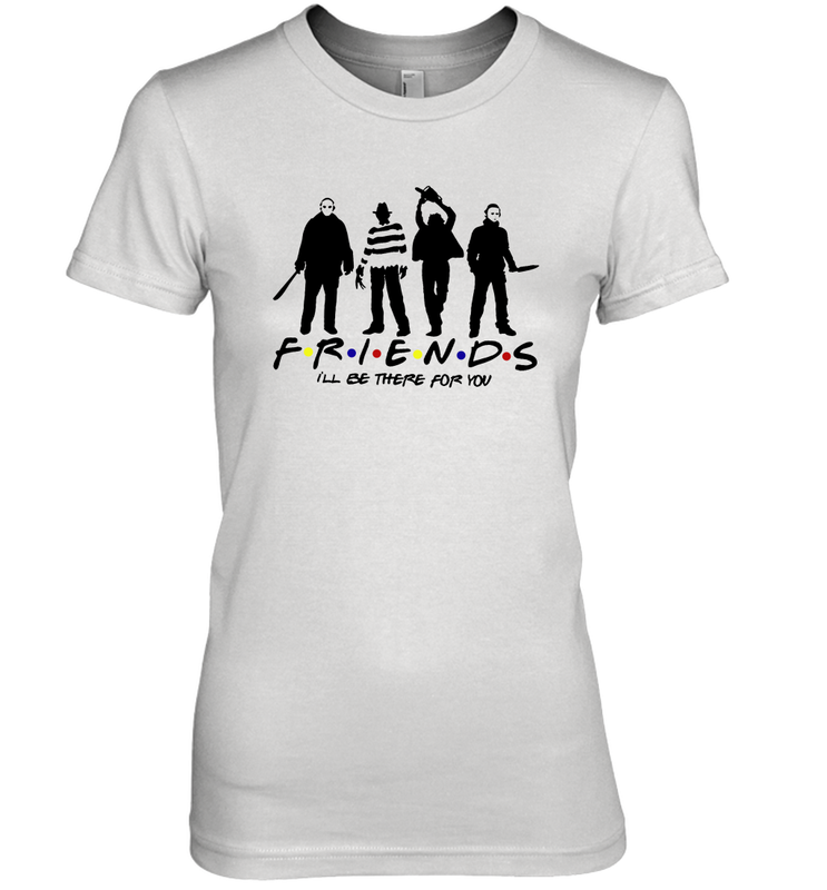 Horror Friends Jason Voorhees Freddy Krueger Texas Chain Saw Michael Myers Shirt Women's The Boyfriend Tee - NFLFanGift