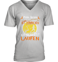Mein Besen ist zerbrochen also geh ich jetzt Laufen Halloween Men's Vneck - NFLFanGift