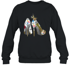 Pittsburgh Steeler High Heel Butterfly Rhinestone Tide Crewneck Sweatshirt - NFLFanGift