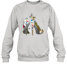Pittsburgh Steeler High Heel Butterfly Rhinestone Tide Crewneck Sweatshirt - NFLFanGift