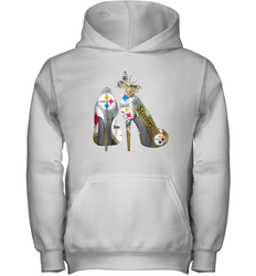Pittsburgh Steeler High Heel Butterfly Rhinestone Tide Youth Hoodie - NFLFanGift