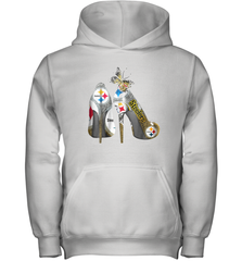 Pittsburgh Steeler High Heel Butterfly Rhinestone Tide Youth Hoodie - NFLFanGift