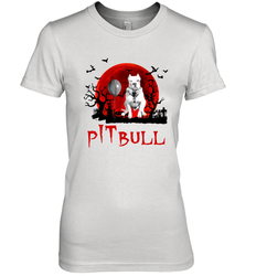 Halloween Stephen king IT Pitbull Moon Shadow shirt Women's The Boyfriend Tee - NFLFanGift