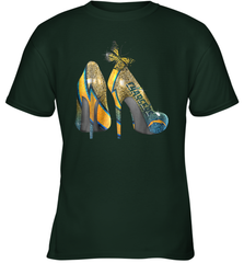 NFL Los Angeles Chargers High Heel Butterfly Rhinestone Youth T-Shirt - NFLFanGift