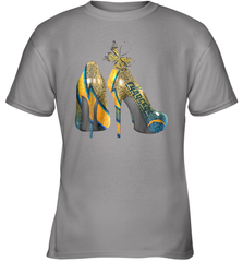 NFL Los Angeles Chargers High Heel Butterfly Rhinestone Youth T-Shirt - NFLFanGift
