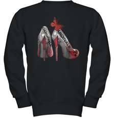 Arizona Cardinals High Heel Butterfly Rhinestone Tide NFL Youth Sweatshirt - NFLFanGift