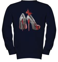 Arizona Cardinals High Heel Butterfly Rhinestone Tide NFL Youth Sweatshirt - NFLFanGift