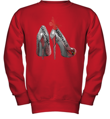 Arizona Cardinals High Heel Butterfly Rhinestone Tide NFL Youth Sweatshirt - NFLFanGift