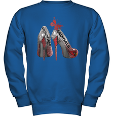 Arizona Cardinals High Heel Butterfly Rhinestone Tide NFL Youth Sweatshirt - NFLFanGift