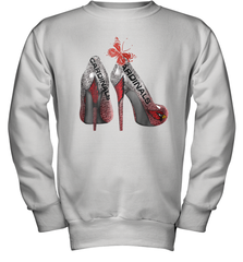 Arizona Cardinals High Heel Butterfly Rhinestone Tide NFL Youth Sweatshirt - NFLFanGift