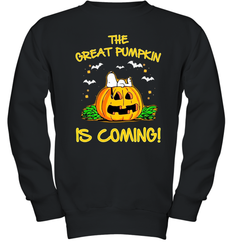 The Great Pumpkin Is Coming Snoopy Halloween Youth Sweatshirt - NFLFanGift