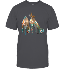 NFL Miami Dolphins High Heel Butterfly Rhinestone Tide Men's T-Shirt - NFLFanGift