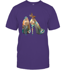 NFL Miami Dolphins High Heel Butterfly Rhinestone Tide Men's T-Shirt - NFLFanGift