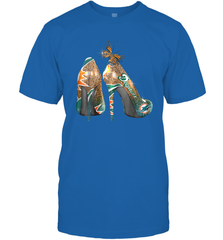 NFL Miami Dolphins High Heel Butterfly Rhinestone Tide Men's T-Shirt - NFLFanGift