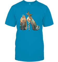 NFL Miami Dolphins High Heel Butterfly Rhinestone Tide Men's T-Shirt - NFLFanGift