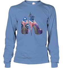 NFL New York Giants High Heel Butterfly Rhinestone Tide Long Sleeve T-Shirt - NFLFanGift
