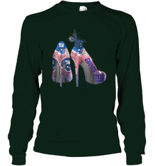 NFL New York Giants High Heel Butterfly Rhinestone Tide Long Sleeve T-Shirt - NFLFanGift