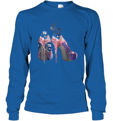 NFL New York Giants High Heel Butterfly Rhinestone Tide Long Sleeve T-Shirt - NFLFanGift