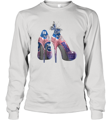 NFL New York Giants High Heel Butterfly Rhinestone Tide Long Sleeve T-Shirt - NFLFanGift