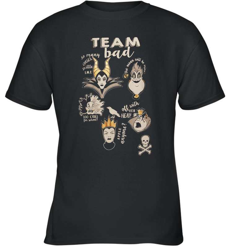 Disney Villains Night Team Bad FUnny Halloween Maleficent Witch Costume Youth T-Shirt - NFLFanGift