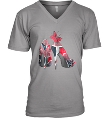 NFL Houston Texans High Heel Butterfly Rhinestone Tide Men's Vneck - NFLFanGift
