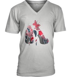 NFL Houston Texans High Heel Butterfly Rhinestone Tide Men's Vneck - NFLFanGift