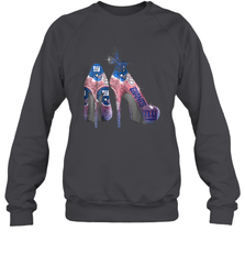 NFL New York Giants High Heel Butterfly Rhinestone Tide Crewneck Sweatshirt - NFLFanGift