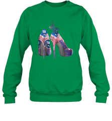 NFL New York Giants High Heel Butterfly Rhinestone Tide Crewneck Sweatshirt - NFLFanGift